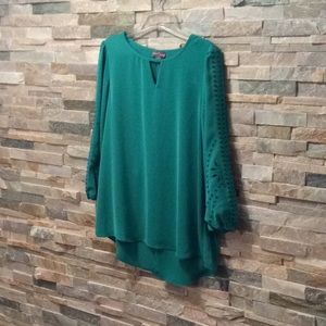 Market & Spruce Stitch Fix Teal Blouse Hi/Lo Med.